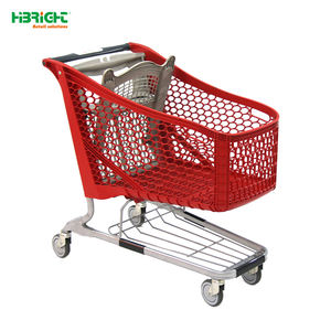 Chariot de courses en maille de haute qualité pour supermarché avec roues en PVC de 4 pouces, capacité de 150 L, nouveau design, chariot en plastique commercial - Product Image 4