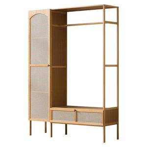 Adult <b>Wardrobe</b> Solid Wood Freestanding Slab Door Easy Assemble Storage Cabinet For Home Use <b>Small</b> Room Rental Apartment - Product Image 5