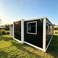 Maison préfabriquée pliable à ailes rabattables de 20 pieds, installation rapide pour dortoir de chantier