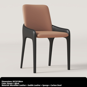 Ghế ăn ngoài trời bằng da Ý phong cách Bắc Âu, khung kim loại, thiết kế hiện đại sang trọng dành cho nhà hàng khách sạn cao cấp, dùng cho bàn và ghế phòng ăn - Product Image 5