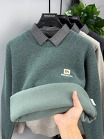 Pull en maille à col rond pour homme, couleur unie, personnalisable avec logo OEM, style décontracté et professionnel