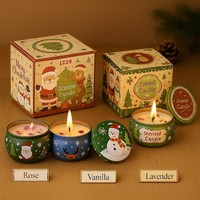 Vente en gros de bougies aromatiques personnalisables pour diverses occasions de Noël, bougies parfumées en cire de soja spirituelle, coffret cadeau