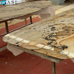 Losas de Cuarcita de Lujo, Tablero de Mesa de Mármol Blanco Patagonia Pandora para Comedor - Product Image 5
