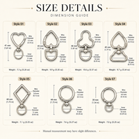 Mousquetons pivotants en métal durables, écologiques et imperméables, de formes variées (cœur, pique, trèfle, losange), en alliage de zinc, accessoires pour sacs DIY