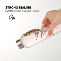 Bouteille d'eau en verre borosilicate personnalisable avec logo par sublimation, couvercle en acier inoxydable, design moderne, sans BPA, compatible micro-ondes