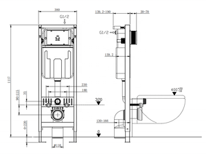 Instalación en <span class=keywords><strong>esquina</strong></span> Konig <span class=keywords><strong>Cisterna</strong></span> empotrada Elemento de pared <span class=keywords><strong>Cisterna</strong></span> automática de ahorro de agua Diseñada para inodoros colgados en la pared - Product Image 6