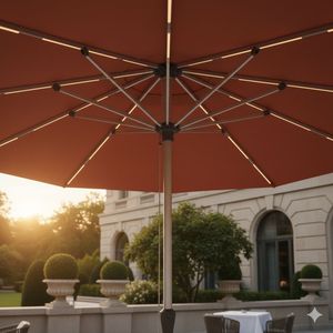 ร่มกันแดดอลูมิเนียมขนาดใหญ่พิเศษสำหรับใช้งานกลางแจ้ง เหมาะสำหรับโรงแรม สวนสาธารณะ และการใช้งานเชิงพาณิชย์ พร้อมฐานทรายและสีที่ปรับแต่งได้ - Product Image 5