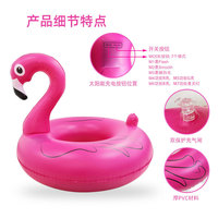 Chaise longue gonflable blanche/rouge cygne flamant rose jouet flottant avec lumière de charge solaire 100x90cm