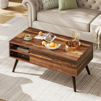 Table basse moderne avec étagère de rangement, table centrale en MDF, meubles de salon, fournisseur de meubles pour la maison