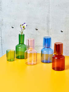 <span class=keywords><strong>Bicchieri</strong></span> Decorativi su Misura Resistenti al Calore in Vetro Borosilicato Colorato Pyrex Caraffa da Comodino - Product Image 6