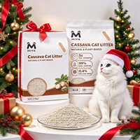 Litière pour chat biodégradable à base de plantes naturelles de manioc, cadeau de Noël, agglomération rapide, faible poussière, contrôle des odeurs