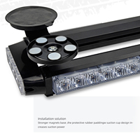 Bandes lumineuses LED haute intensité 72W avec fonction d'avertissement magnétique puissante, dotées de lumières clignotantes rouges et bleues.