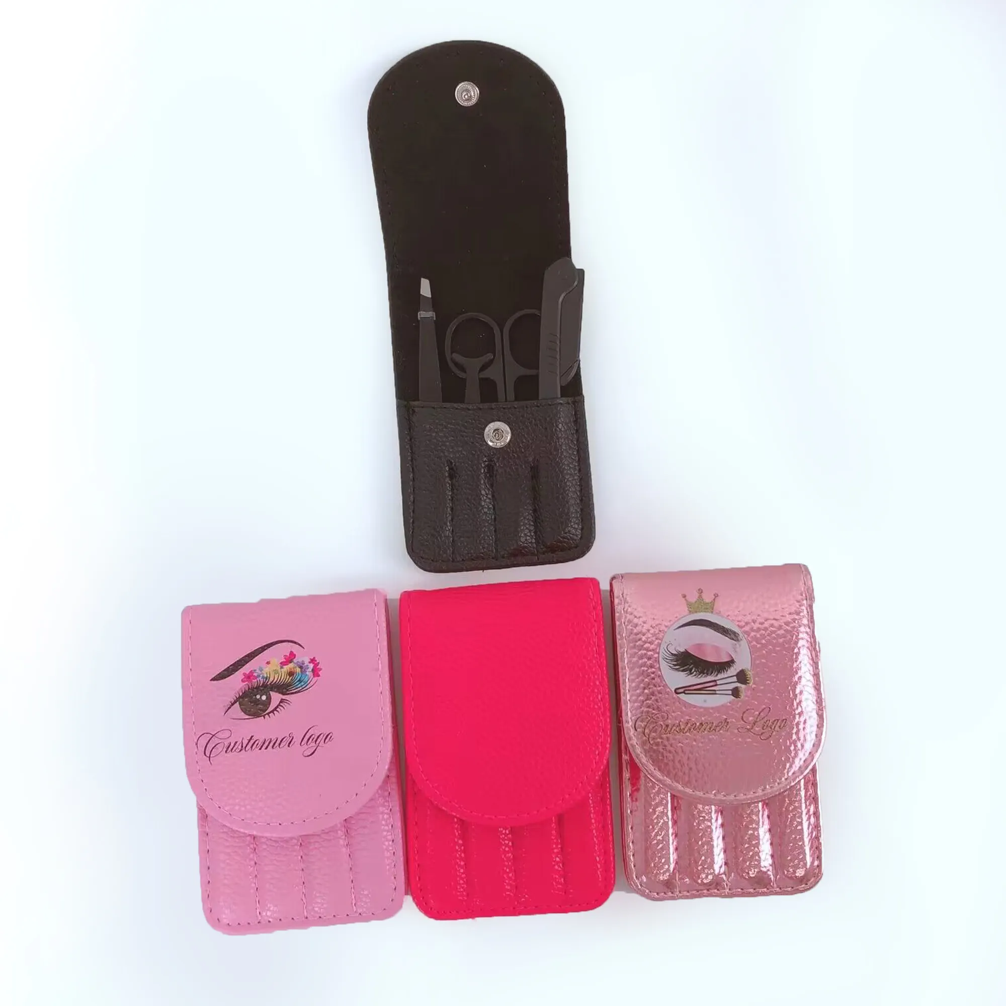 Strumenti per ciglia con etichetta privata all'ingrosso set di strumenti per ciglia con applicatore di ciglia rosa popolari
