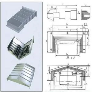 Couvercle de protection télescopique de guidage en acier inoxydable CNC, bouclier de protection d'armure pour machine