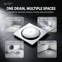 Vente en gros de drain de sol moderne en acier inoxydable, carré, 100 mm, à pédale, anti-odeurs, anti-insectes, pour cuisine, salle de bain, hôtel