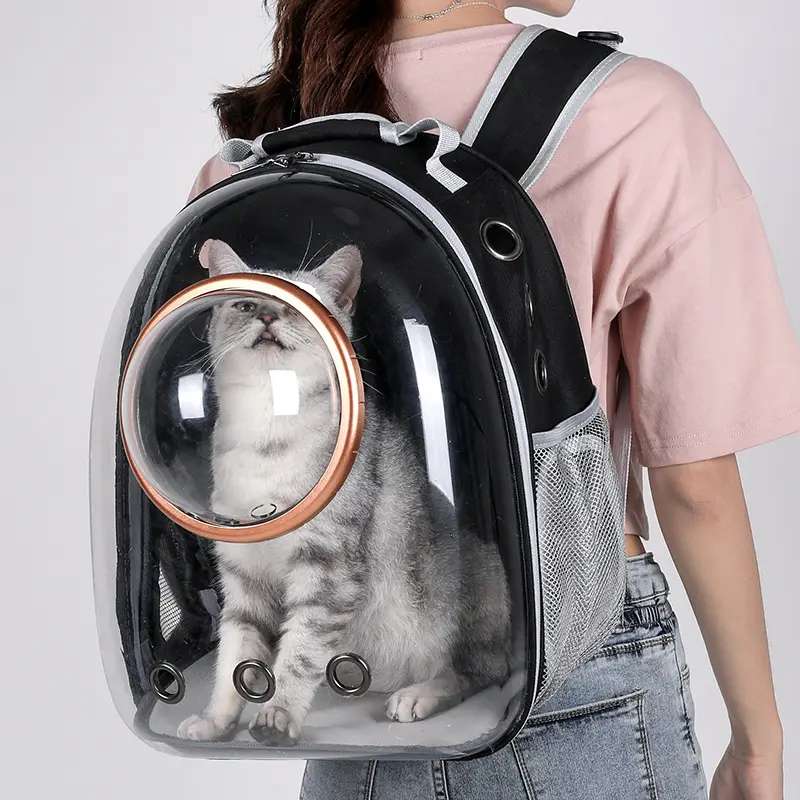 Venda quente 2024 nova mochila para animais de estimação cápsula transparente para transporte de gatos