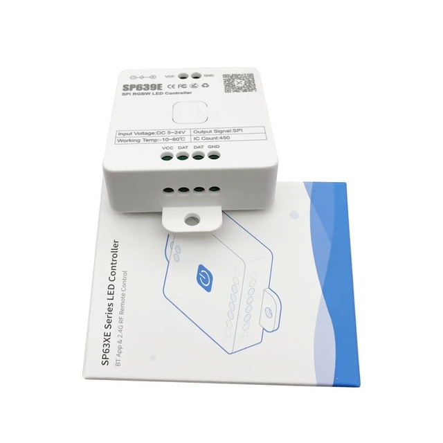 SP639E Music SPI RGBW LED Controller Addressable SK6812 WS2814 RGBW IC LED Strip APP Controller