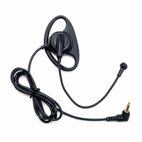 Casque intra-auriculaire en forme de D avec microphone, prise jack 3,5 mm plaquée or 4 pôles pour guide touristique, récepteur, téléphone portable, ordinateur