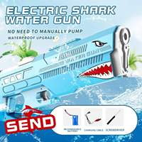 Pistolet à eau électrique Shark, grande capacité 550 ml, portée de 10 à 12 m, étanche, jouet de combat d'été pour la plage, pour enfants et adultes