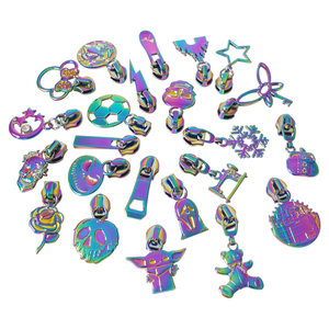 Etiquetas extractoras de cremallera #5 de alta calidad, logotipo de diseño de Hardware, abalorios extractores de bolsas de aleación de Zinc con deslizador - Product Image 1