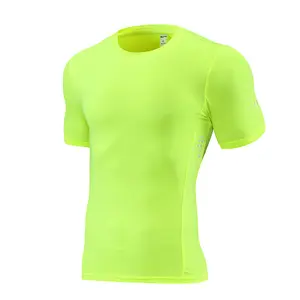 تي شيرت مناسب للعضلات للتدريب في صالة الألعاب الرياضية سريع الجفاف وجيد التهوية قميص ضغط الشباب