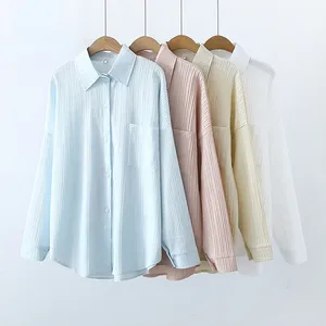 חולצת נשים 2023 בקיץ סתיו לרדת צווארון שרוולים ארוכים חולצות נשים חדש קוריאנית צבע מלא קוריאני חולצות נשים t27506x