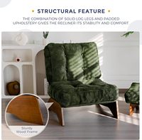 MAXYOYO Fauteuil d'appoint moderne avec cadre en bois, repose-pieds capitonné et dossier réglable, ensemble confortable pour salon