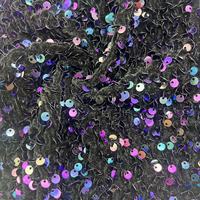 Tissu en velours doux certifié OEKO-TEX avec broderie de paillettes colorées pour robes de mariée, vêtements pour filles et décoration intérieure