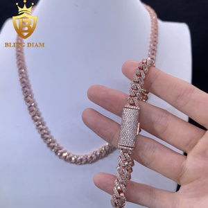 Conjunto <span class=keywords><strong>de</strong></span> Collar y Pulsera <span class=keywords><strong>de</strong></span> <span class=keywords><strong>Plata</strong></span> <span class=keywords><strong>de</strong></span> Ley <span class=keywords><strong>925</strong></span> con Cadena Cubana <span class=keywords><strong>de</strong></span> 8mm, Estilo Hip Hop Miami, Oro Rosa, con Moissanita Baguette y Incrustaciones <span class=keywords><strong>de</strong></span> Piedras, <span class=keywords><strong>para</strong></span> <span class=keywords><strong>Hombre</strong></span> - Product Image 3