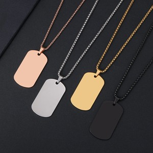 Collana con Ciondolo in Acciaio Inossidabile Incisionabile, Resistente all'Ossidazione, Gioielli Personalizzati con Nome o Logo - Product Image 1