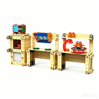 Kit de Construcción de Bloques Modulares de Madera Premium para Niños, Juego Creativo y Educación STEM Temprana