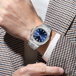 Montre à quartz carrée de marque de luxe originale, étanche, lumineuse, montre-bracelet pour homme, acier inoxydable de qualité supérieure, montre unisexe - Product Image 2