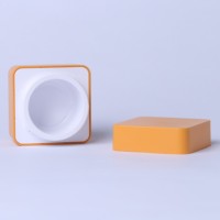 Pots cosmétiques carrés en plastique jaune avec couvercles à vis pour colle à ongles, gel UV, lotion et crème - Tailles 5g/10g/15g/30g/50g