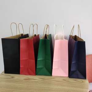 Custom Brand Logo Kraft <b>Paper</b> Bag Food White Kraft Carry Your Own Logo Pink Thank You to Go <b>Paper</b> Bag Kraft with Handle - Product Image 3