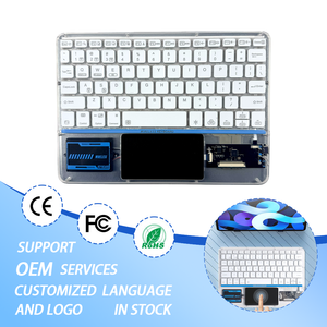 <span class=keywords><strong>Clavier</strong></span> <span class=keywords><strong>Bluetooth</strong></span> transparent style punk avec pavé tactile, rétroéclairage RGB, interrupteurs à ciseaux silencieux, compatible multi-appareils - Product Image 1