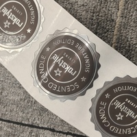 Étiquettes personnalisées en argent gaufré pour bougies parfumées - Autocollants 3D pour emballages de parfums d'intérieur de luxe