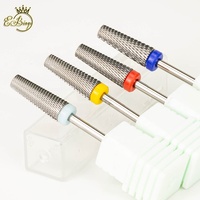 3/32 "2XF M 5 en 1 petit baril Efile fraises 16mm à dessus plat conique en carbure de tungstène forets à ongles pour accessoires de lime électrique