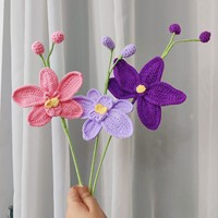 Orchidée Phalaenopsis transfrontalière, cadeau de la Saint-Valentin, fleur artificielle tricotée et crochetée à la main en fil de laine, finie, vente en gros
