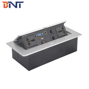 2020 Conferentie Slimme Tafels Bureaus Tafelbladstopcontact 10A <span class=keywords><strong>2</strong></span> Aansluitingen Kabeldoorvoerdoos met Netwerk Intrekbaar Kabelmanagement - Product Image 5