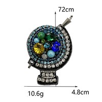 Porte-clés Patch Globe Familial Texturé de Luxe, Bijou de Mode Solide et Unique, Bleu Hightower, Élégant, Vente en Gros
