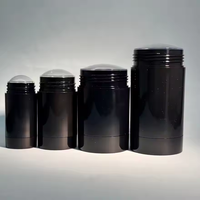 Bouteilles en plastique rotatives de haute qualité 15-75g pour crème déodorante pour le corps et shampooing éliminant les odeurs couleur noir brillant