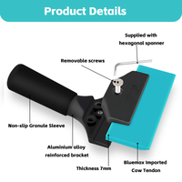 Spatule rigide professionnelle KUNAISI avec manche en plastique et caoutchouc, outil d'installation de film de protection pour vitres de voiture