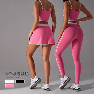 Conjunto Deportivo de Yoga y Running para Mujer, con Sujetador de Alta Sujeción, Diseño Color Block, Nuevo, Efecto Push-Up, Ropa Deportiva - Product Image 5