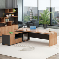 Mobilier de bureau en bois personnalisé MFC Home Executive Bureau de direction moderne en forme de L pour directeur
