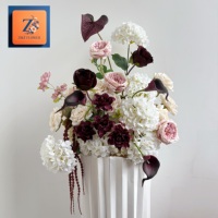 Vintage Luxus Seiden-Kunstblumenarrangement Hortensie Rose Anthurium Calla-Lilie Künstliches Mittelstück Hochzeitstisch Event-Dekoration