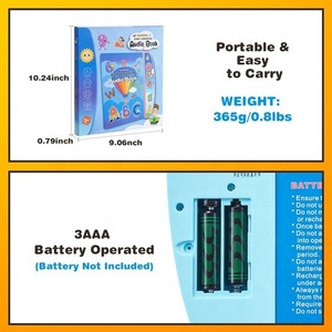 Libro de Sonido Interactivo en <span class=keywords><strong>Inglés</strong></span> <span class=keywords><strong>para</strong></span> Niños Pequeños, Libro de Aprendizaje Electrónico Interactivo de 10 Páginas con Animales y Primeras <span class=keywords><strong>Palabras</strong></span> - Product Image 6