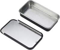 Vente en gros en stock 60*34*11mm petit cosmétique rectangulaire cadeau bijoux stockage étain Mini couvercle coulissant étain cas pour baume à lèvres