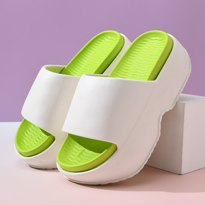 Sandales compensées d'été pour femme Guru, blanches et noires, en EVA, antidérapantes, rehaussantes, pour l'extérieur et la plage, à bout ouvert - Product Image 3