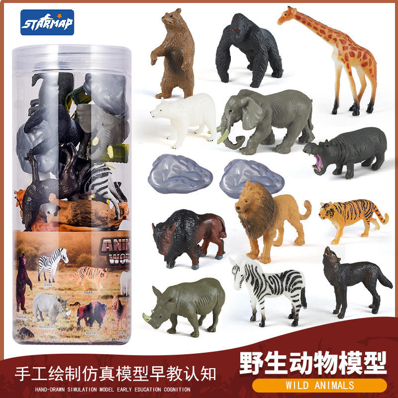 [Long baril] 12 animaux sauvages + scènes