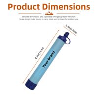 Purificateur d'eau à paille léger d'urgence Baiyuheng pour le camping, emballage personnalisé, fournitures d'eau d'urgence